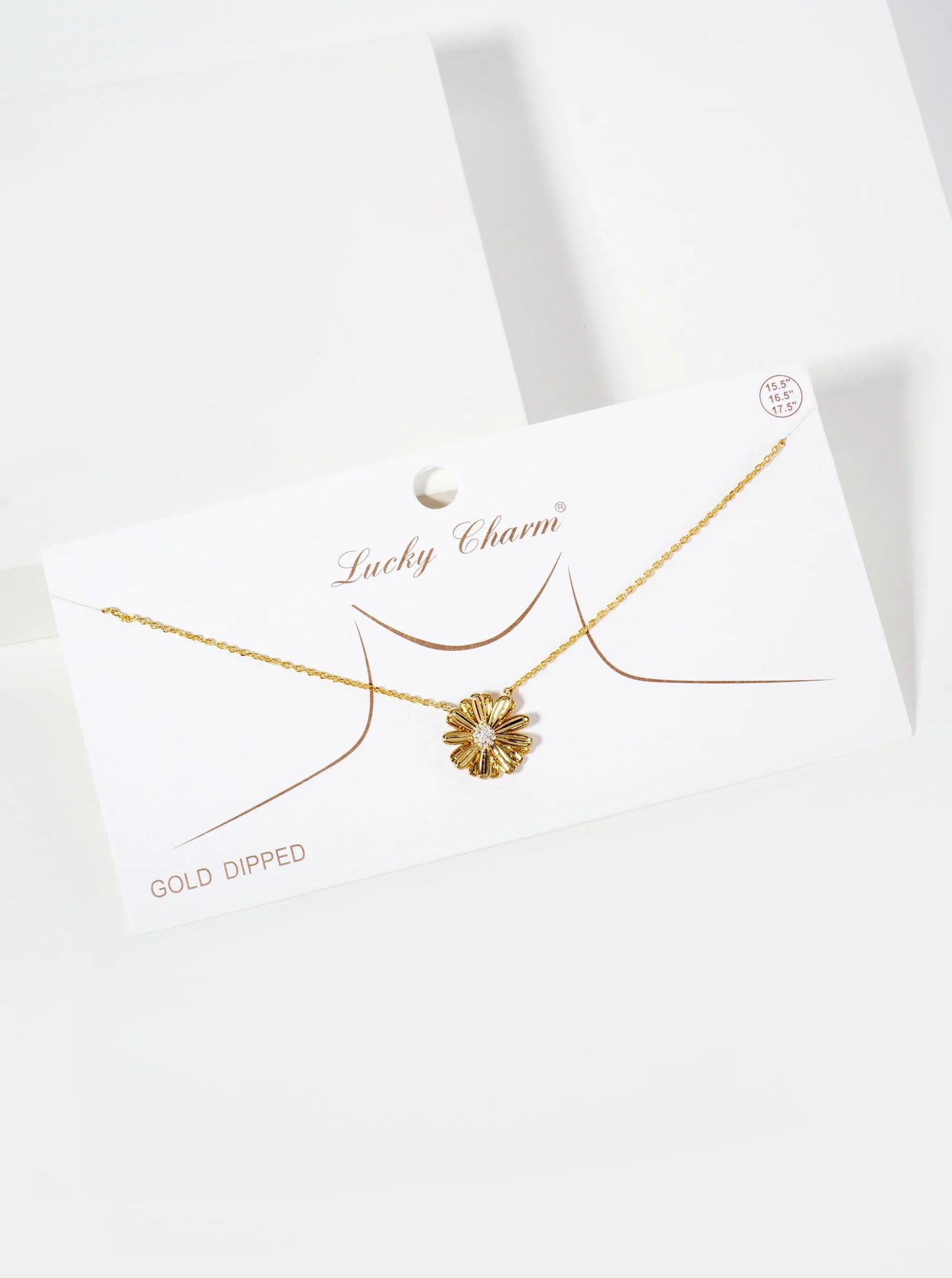 Botanical-Theme 18K-Gold-Dipped Dual-Tone Flower Pendant Necklace