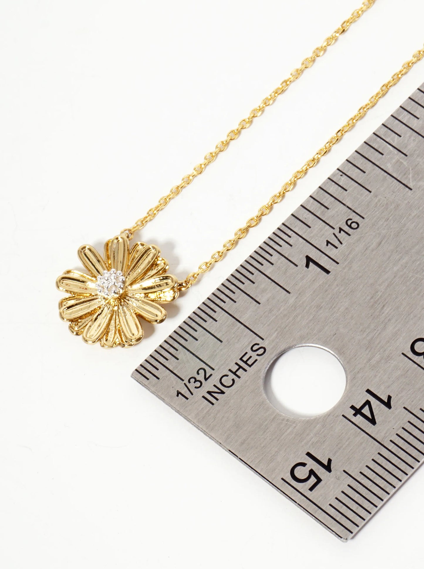 Botanical-Theme 18K-Gold-Dipped Dual-Tone Flower Pendant Necklace