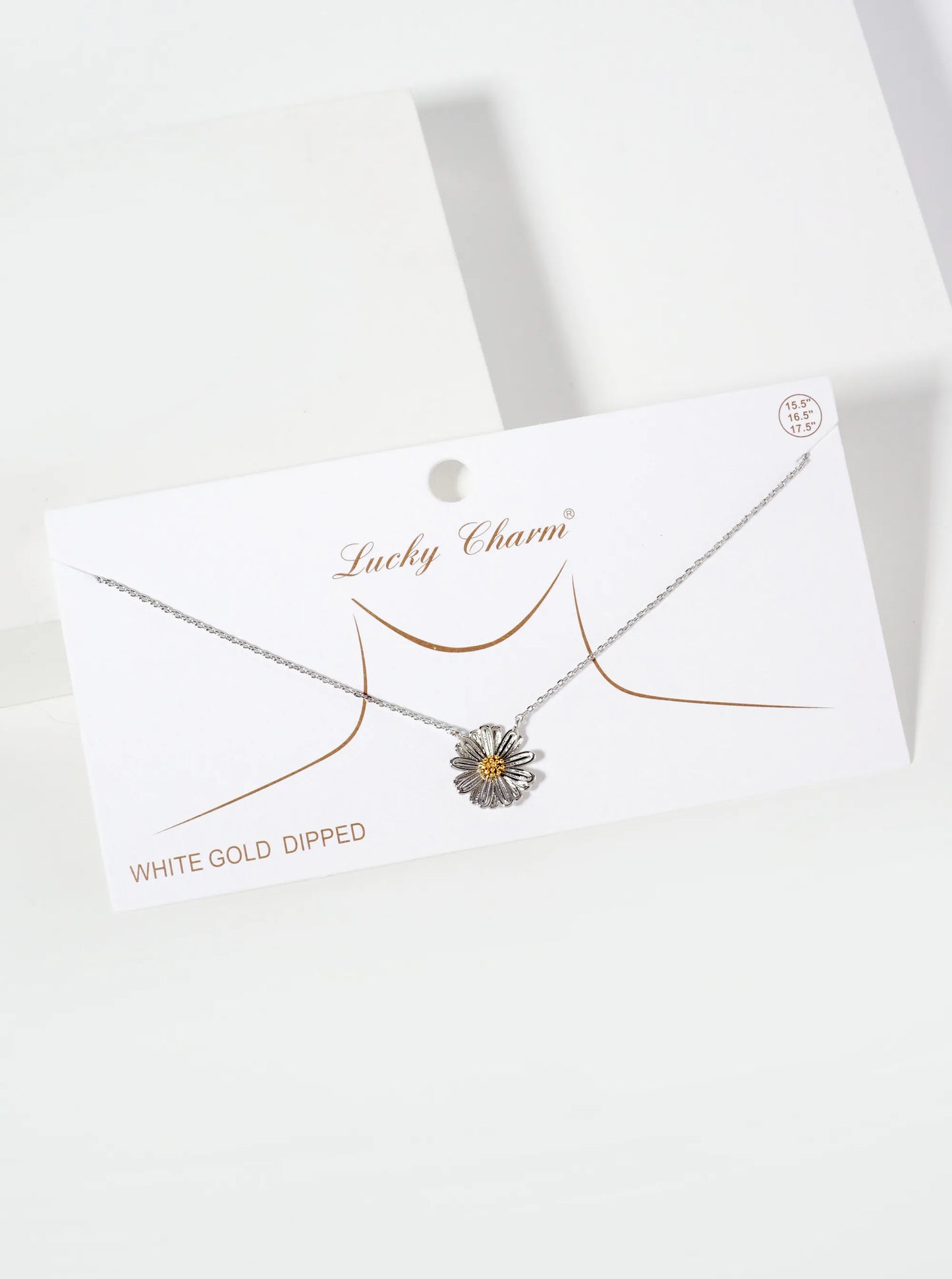 Botanical-Theme 18K-Gold-Dipped Dual-Tone Flower Pendant Necklace