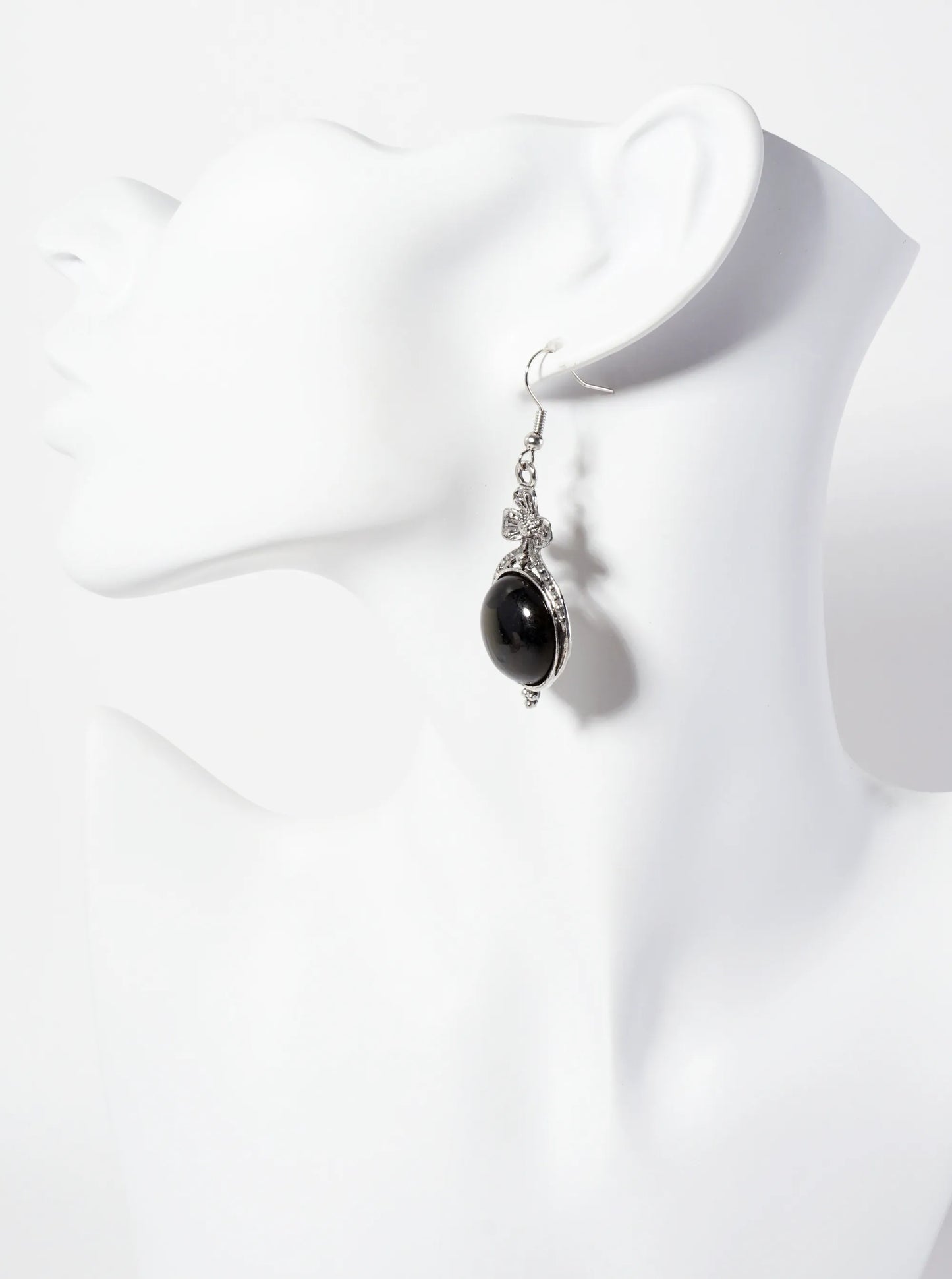 Botanical-Theme Flower-Decorated Semi-Precious Natural-Stone Western Dangle Earrings