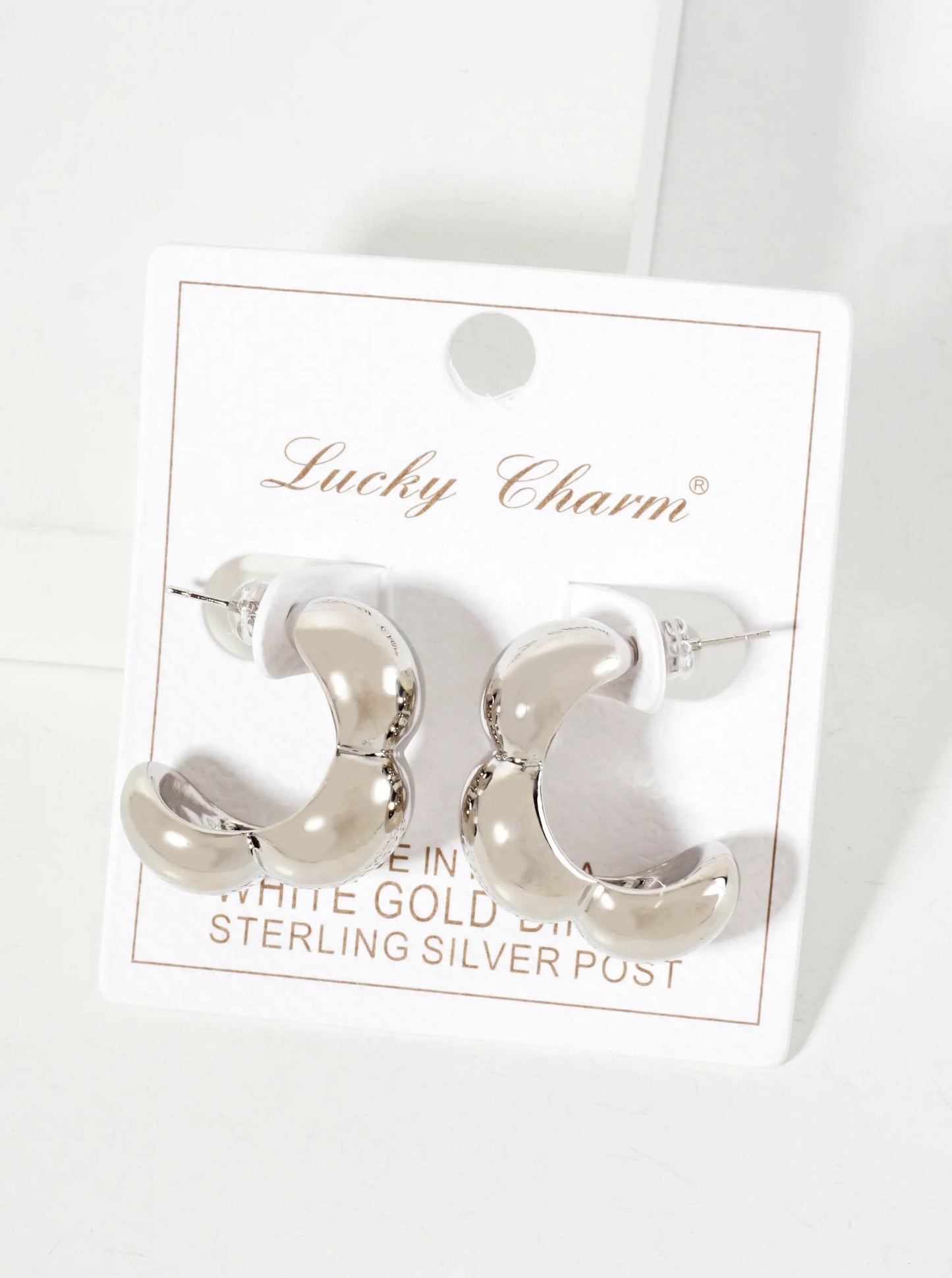 Botanical-Theme Polished Brass Flower Inspired 25mm 18K-Gold-Dipped Open Hoop Earrings