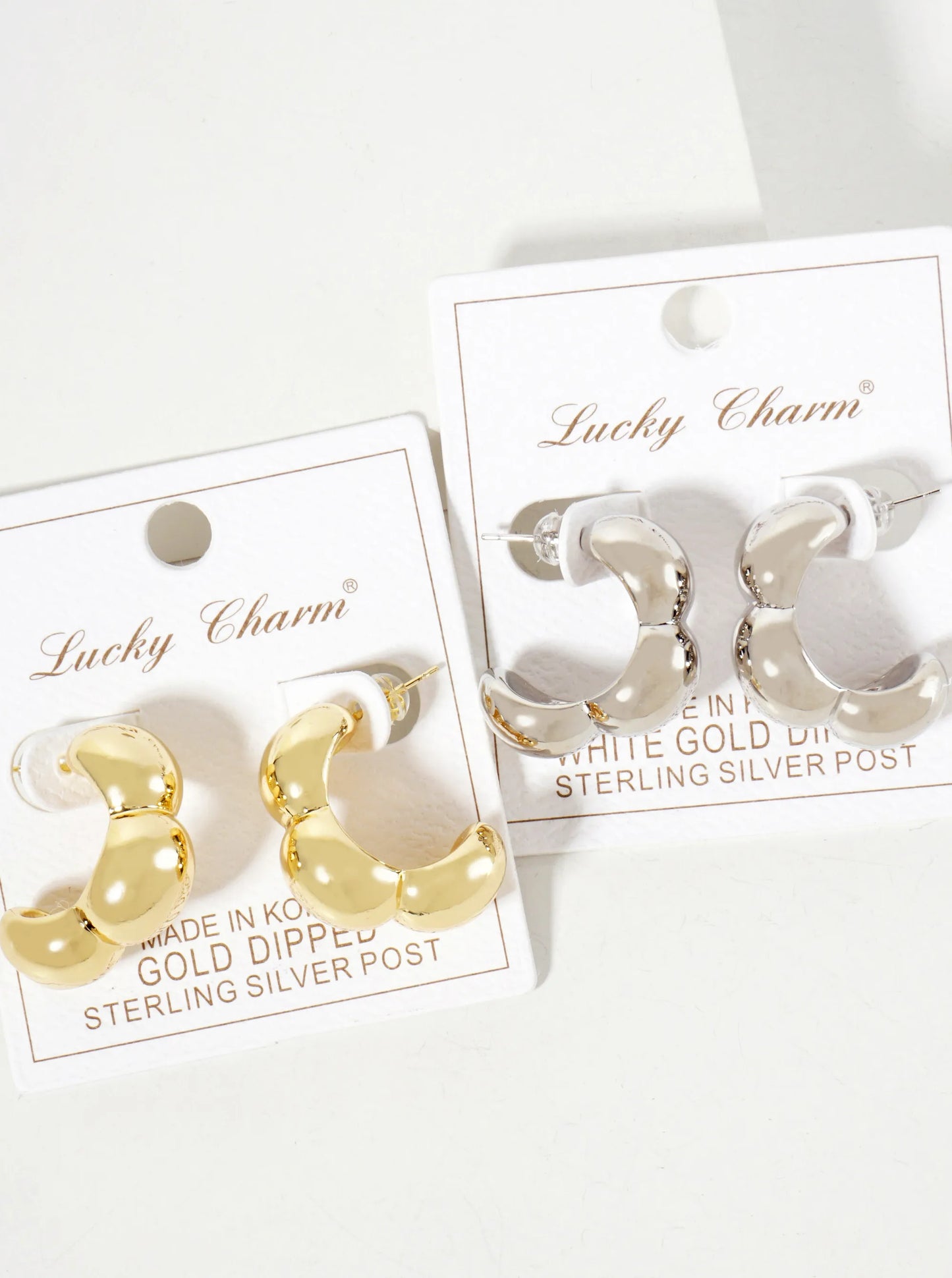 Botanical-Theme Polished Brass Flower Inspired 25mm 18K-Gold-Dipped Open Hoop Earrings