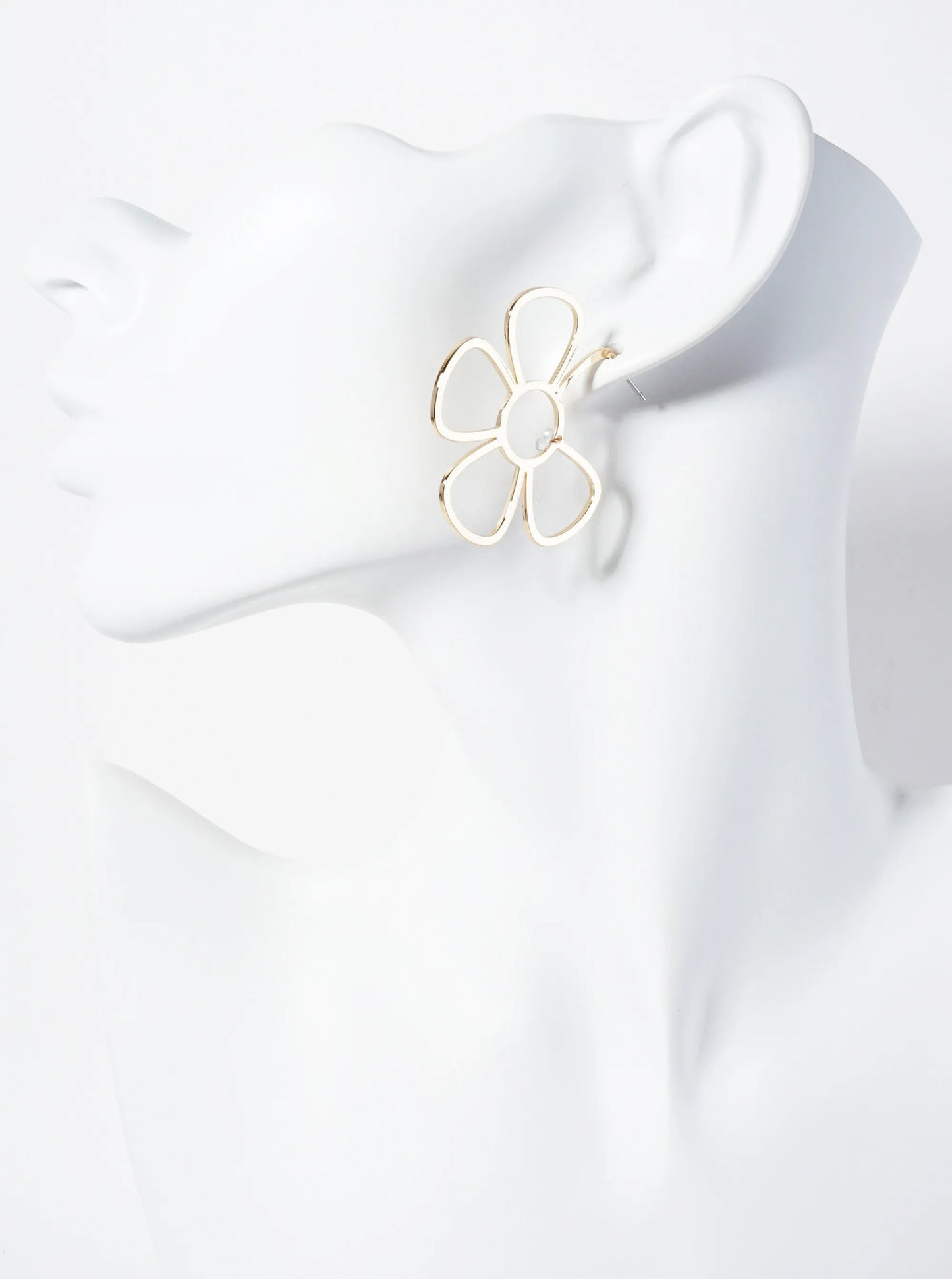 Botanical-theme Cutout Flower-shaped Hoop Earrings