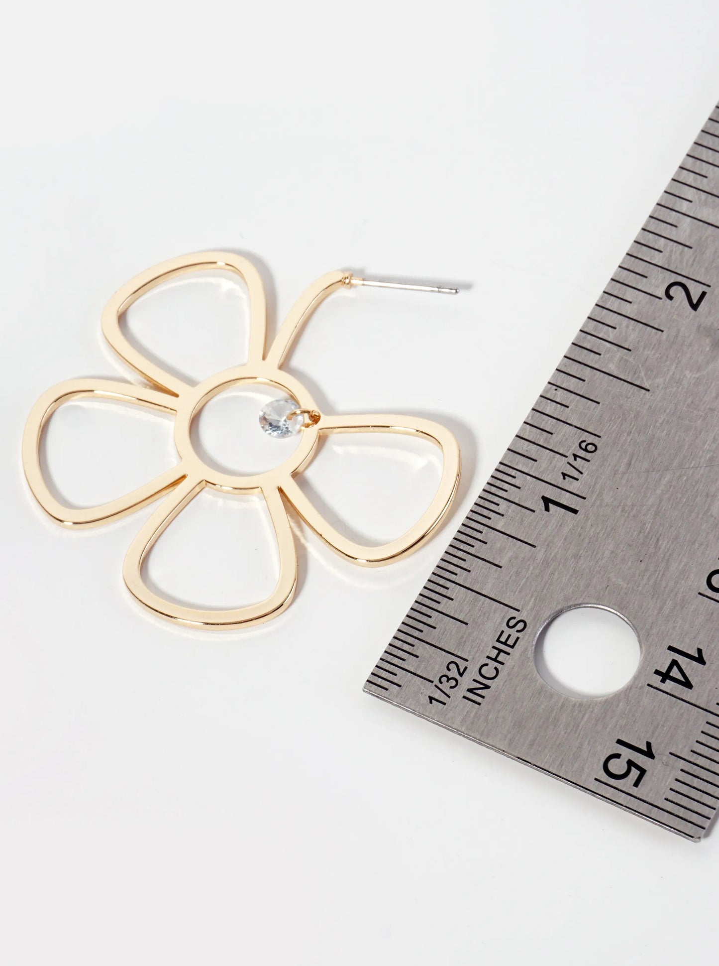 Botanical-theme Cutout Flower-shaped Hoop Earrings