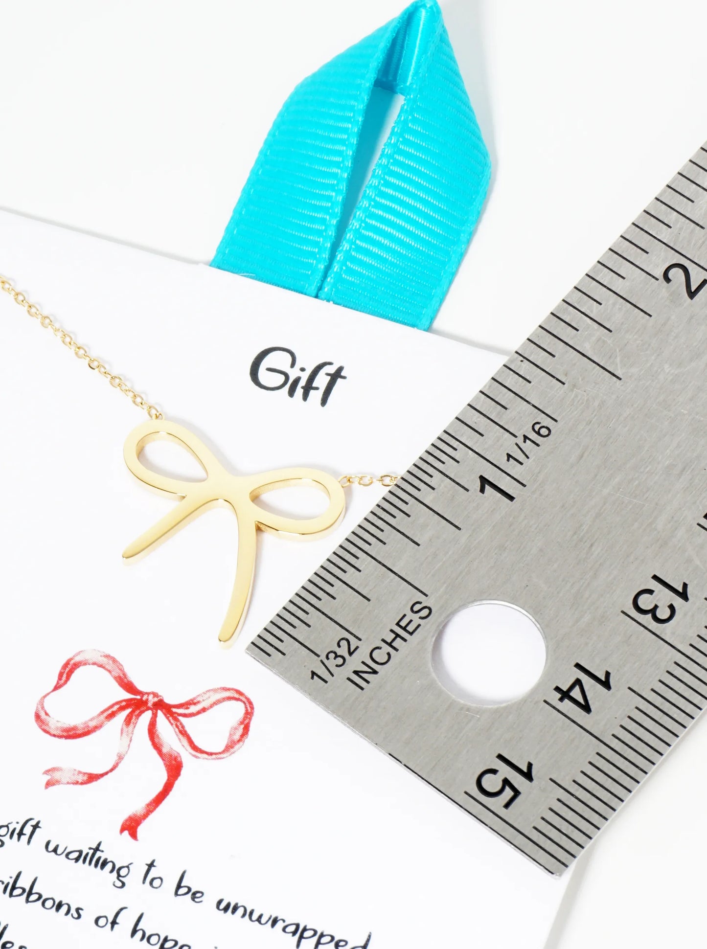 Bow Tie Ribbon Pendant Hypoallergenic Stainless Steel Necklace