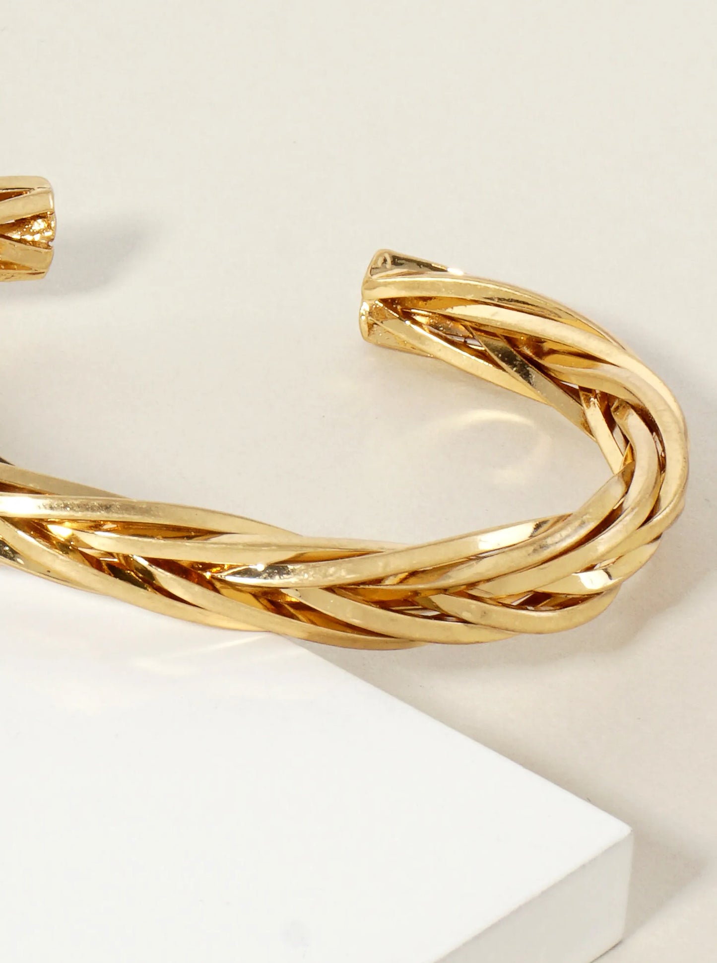 Braided Metal Open Cuff Bracelet