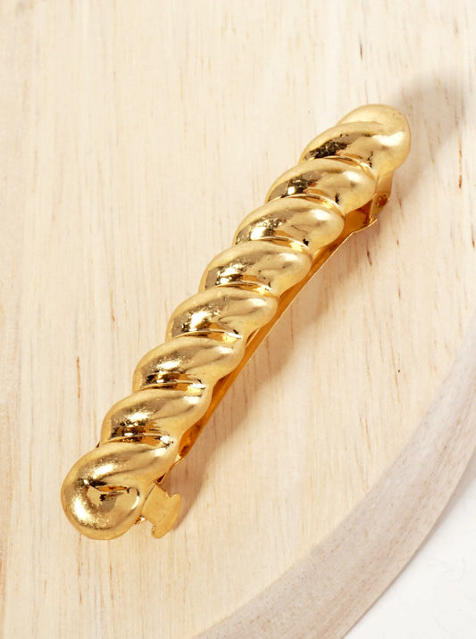 Braided-Texture Bar Metal Casting Hair-Pin