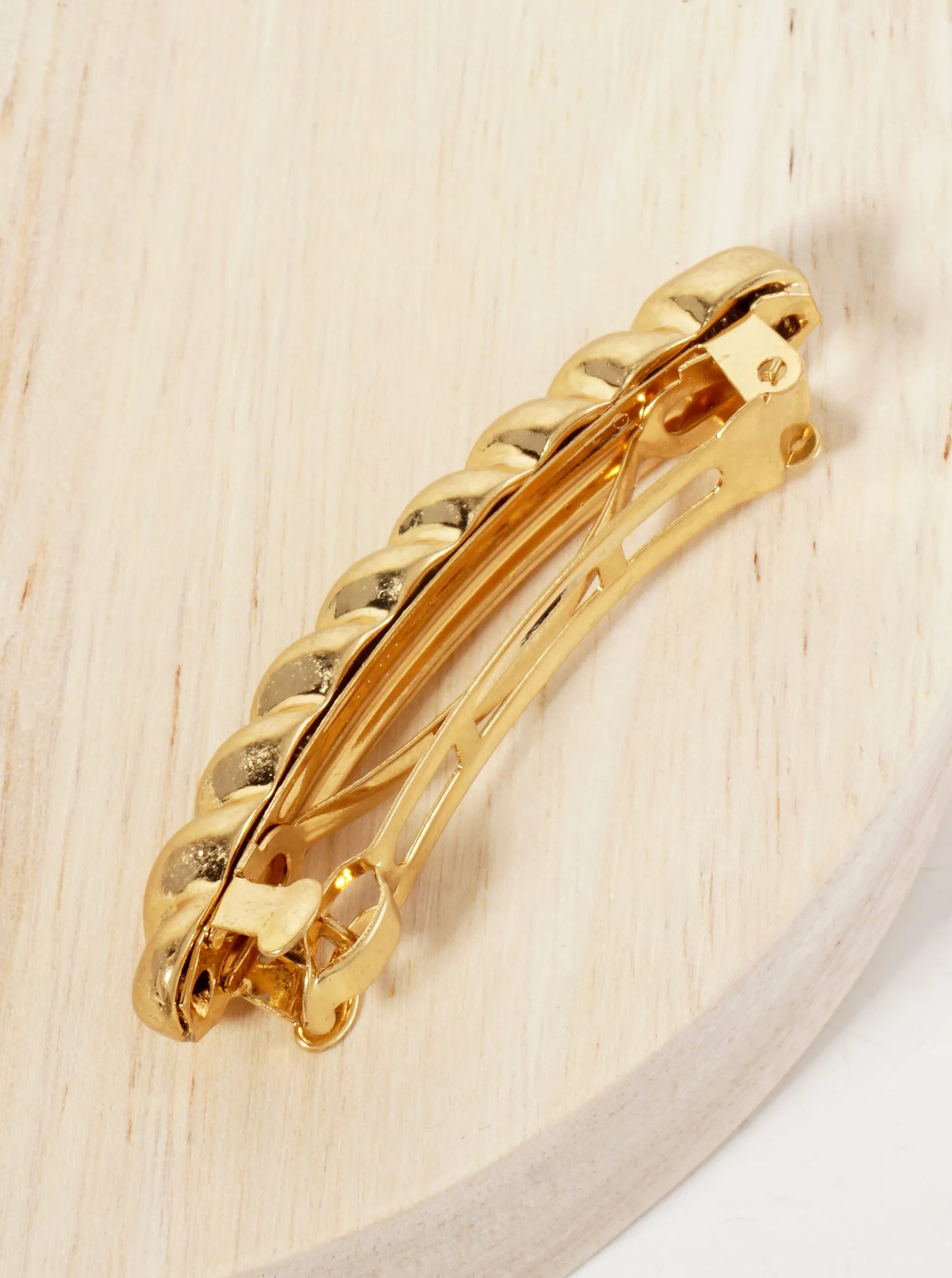 Braided-Texture Bar Metal Casting Hair-Pin