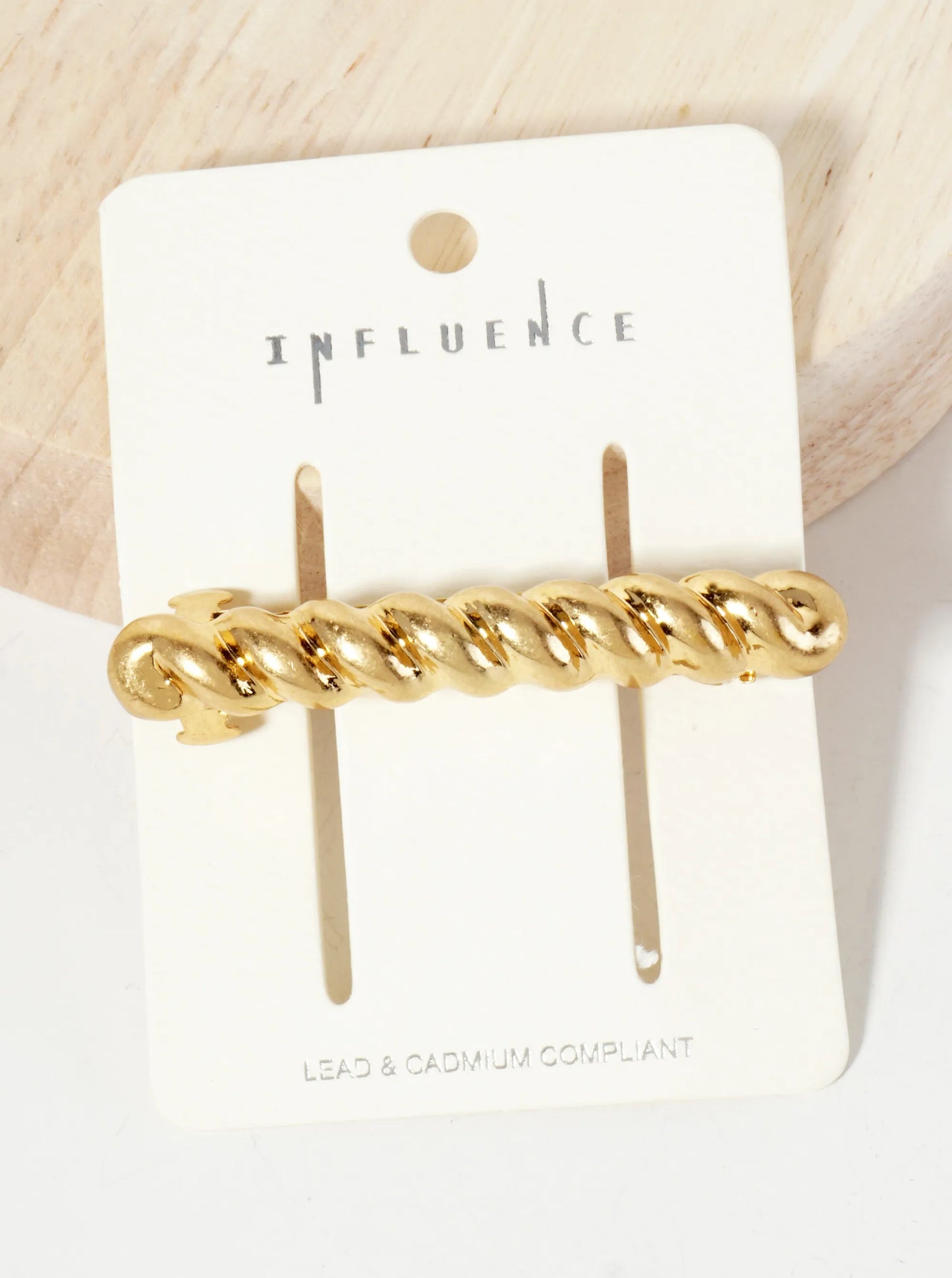 Braided-Texture Bar Metal Casting Hair-Pin