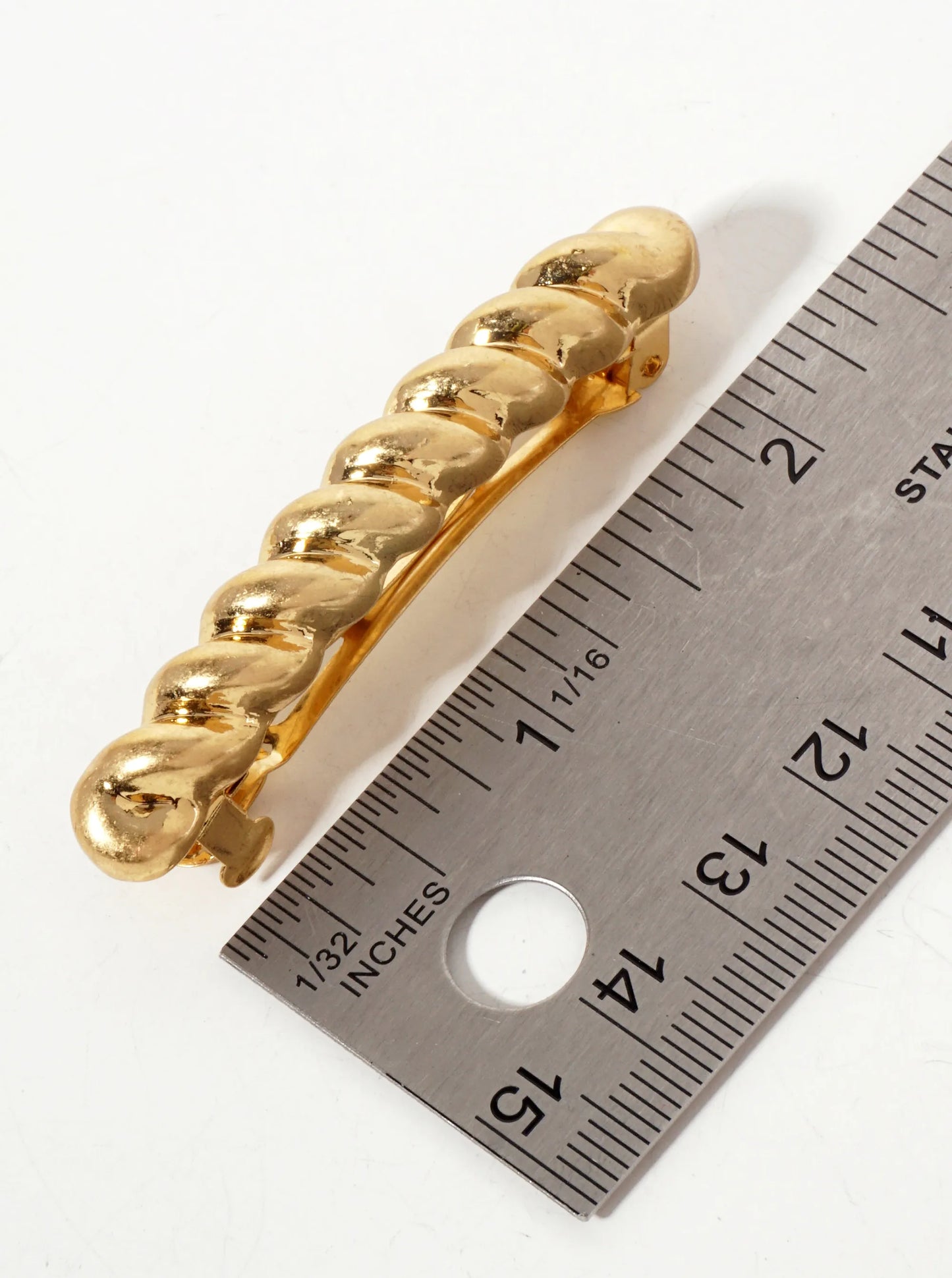 Braided-Texture Bar Metal Casting Hair-Pin