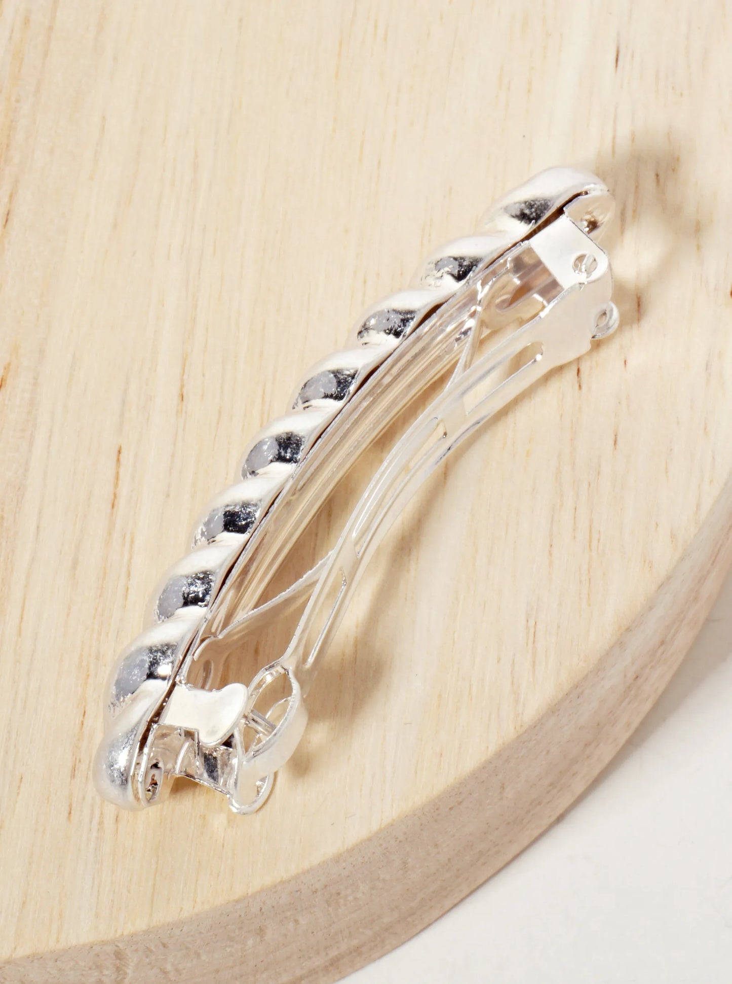 Braided-Texture Bar Metal Casting Hair-Pin