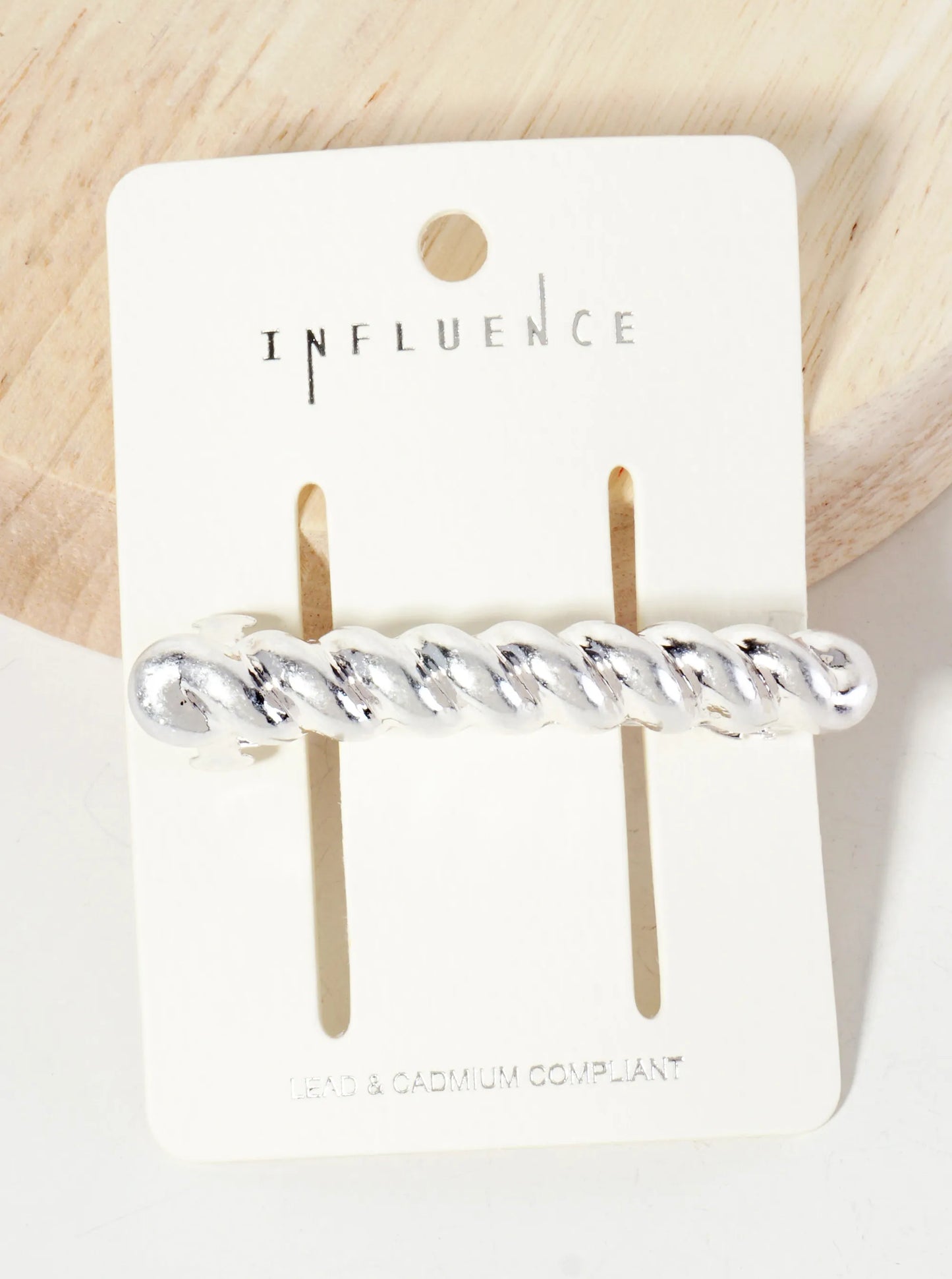 Braided-Texture Bar Metal Casting Hair-Pin