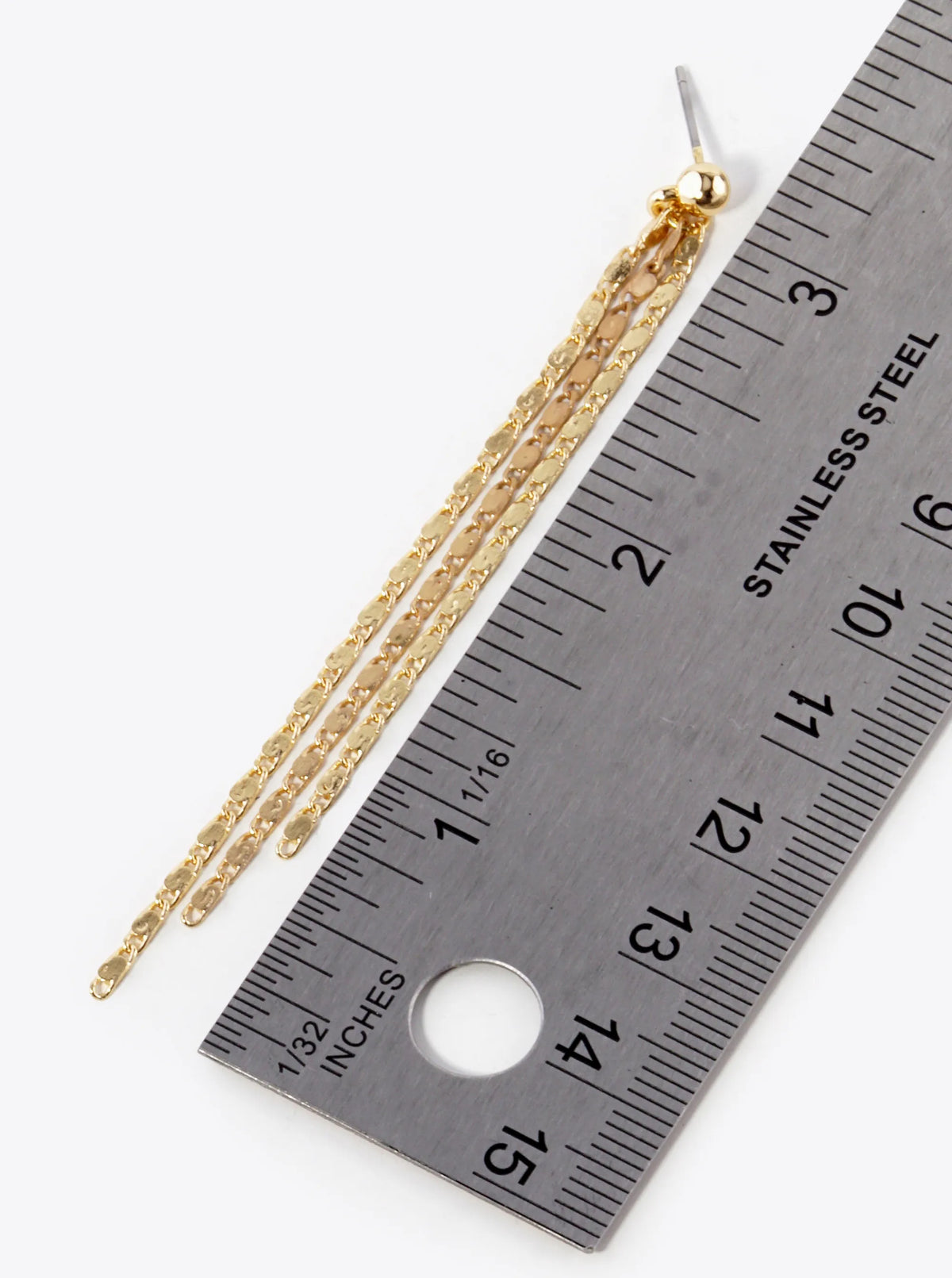 Brass Chain Drop Earrings From Post