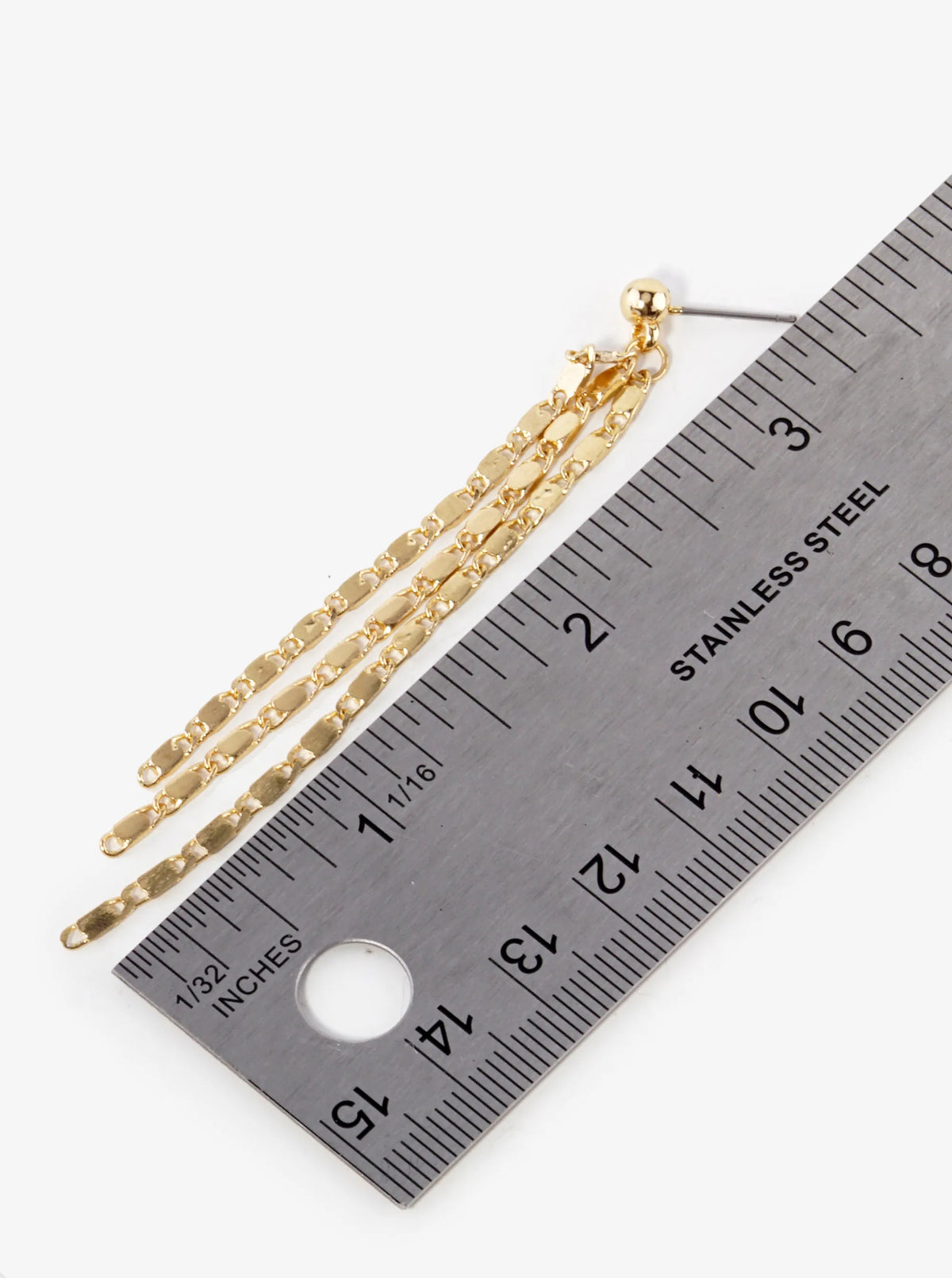 Brass Chain Drop Earrings From Post