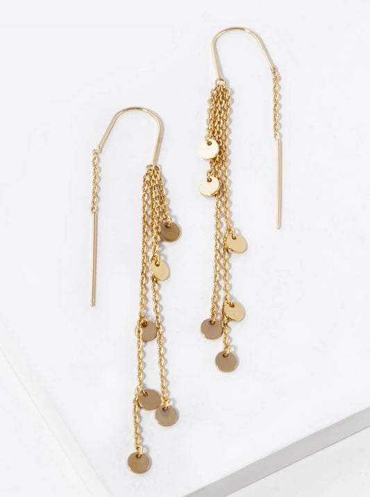 Brass Chain Drop Thread Earrings