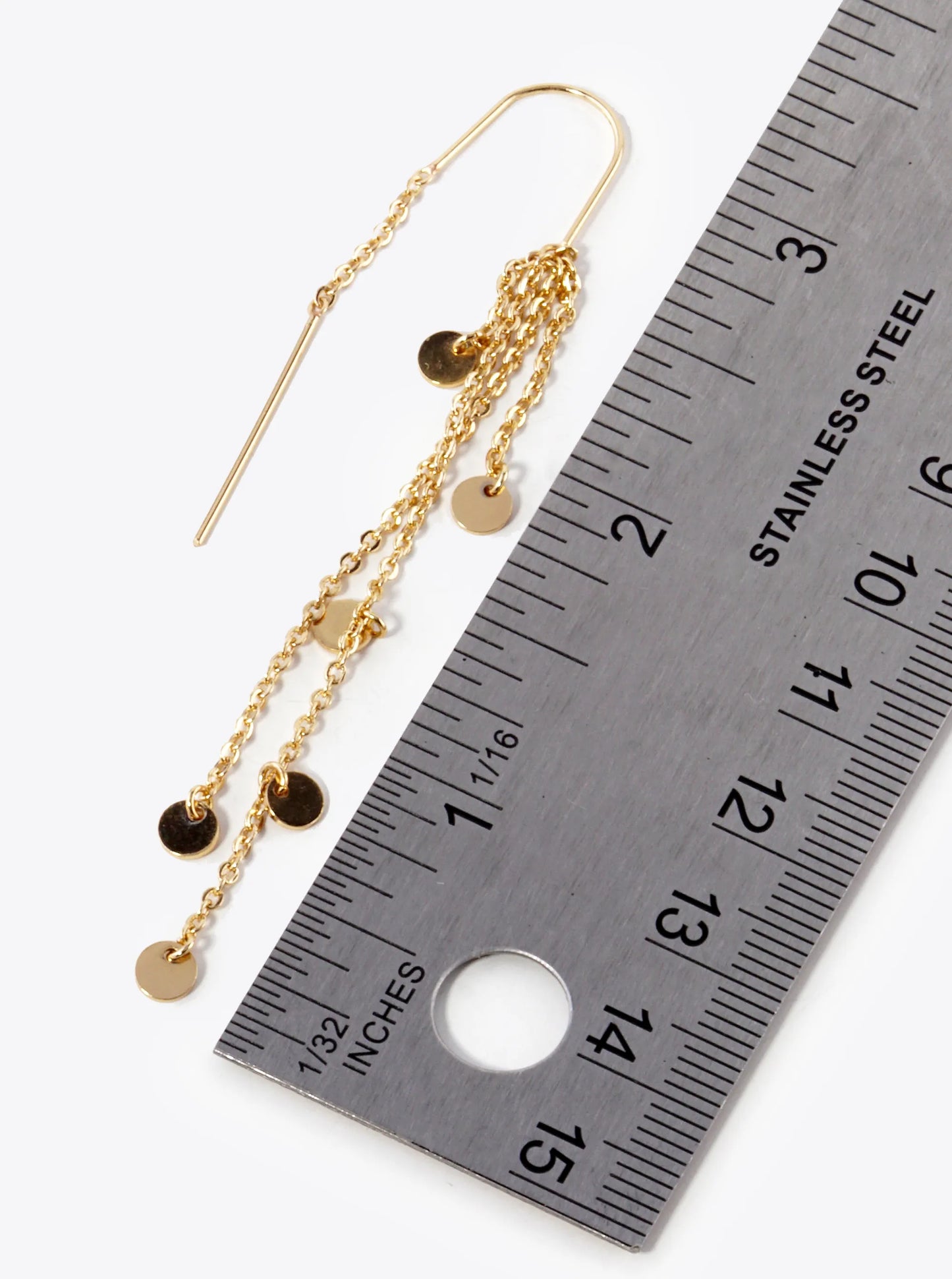 Brass Chain Drop Thread Earrings