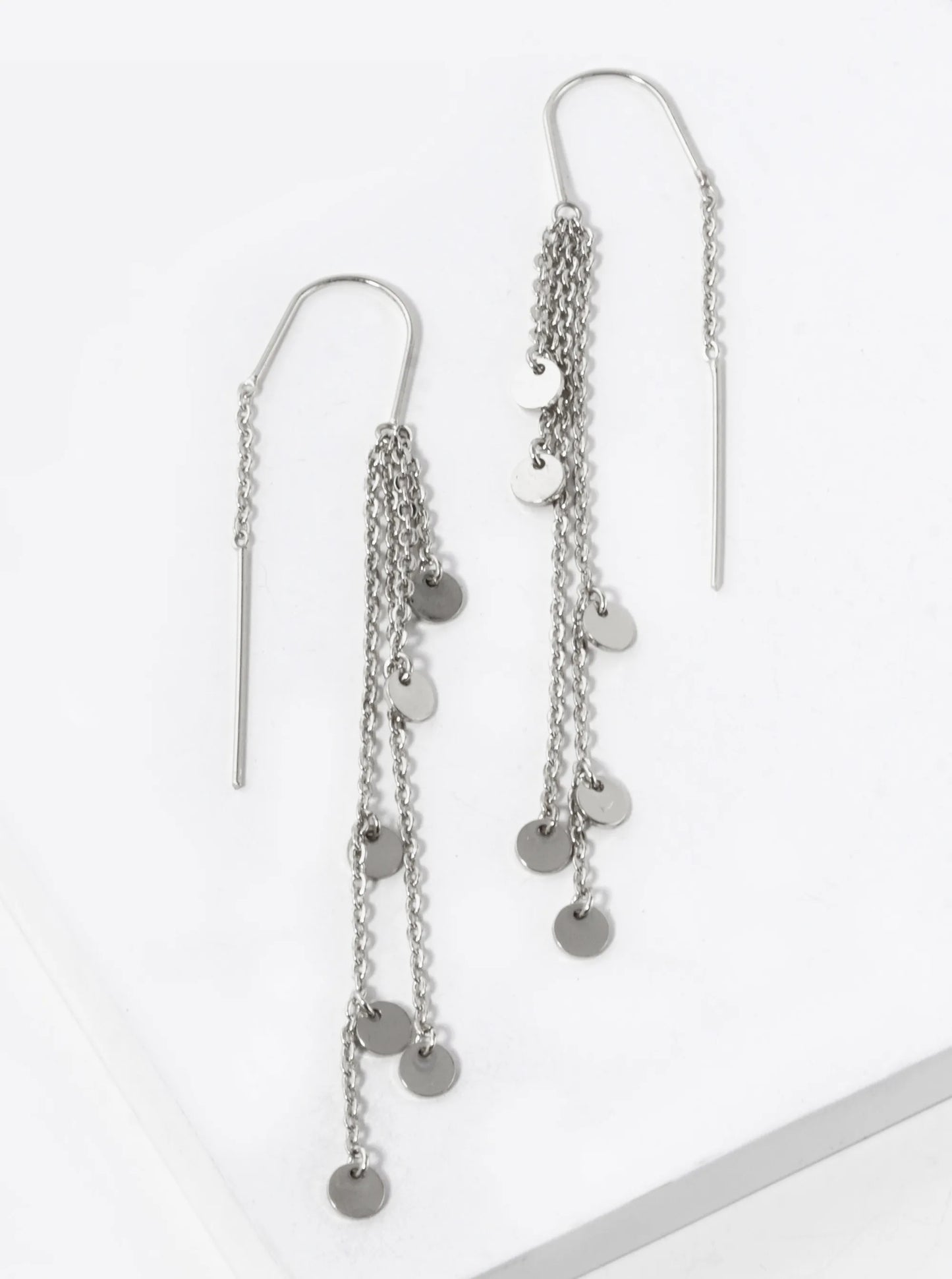 Brass Chain Drop Thread Earrings