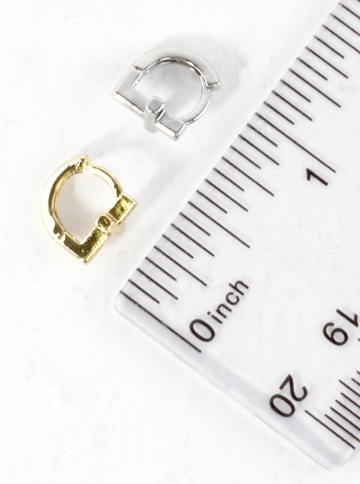 Brass Cross Huggie Hoop Earrings