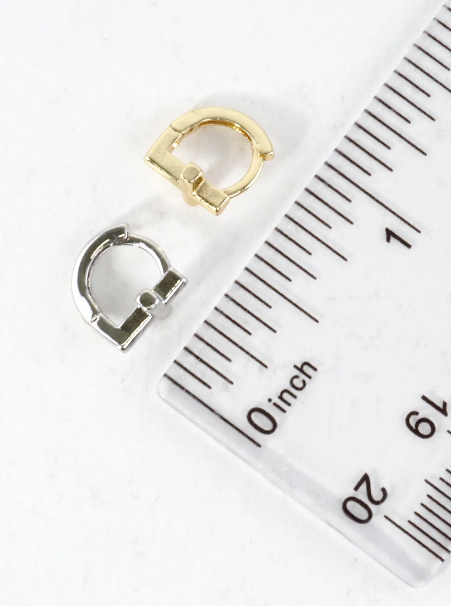 Brass Cross Huggie Hoop Earrings