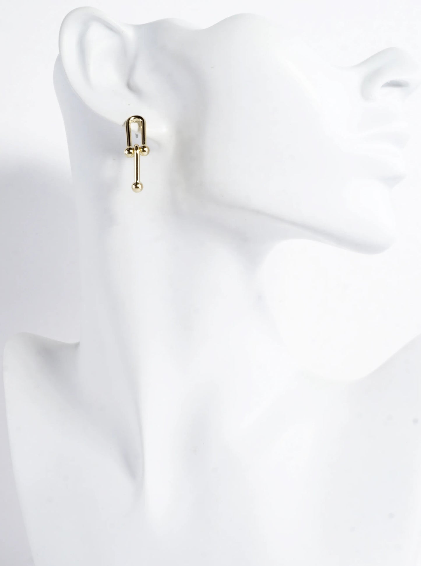 Brass Horseshoe Chain Drop Earrings