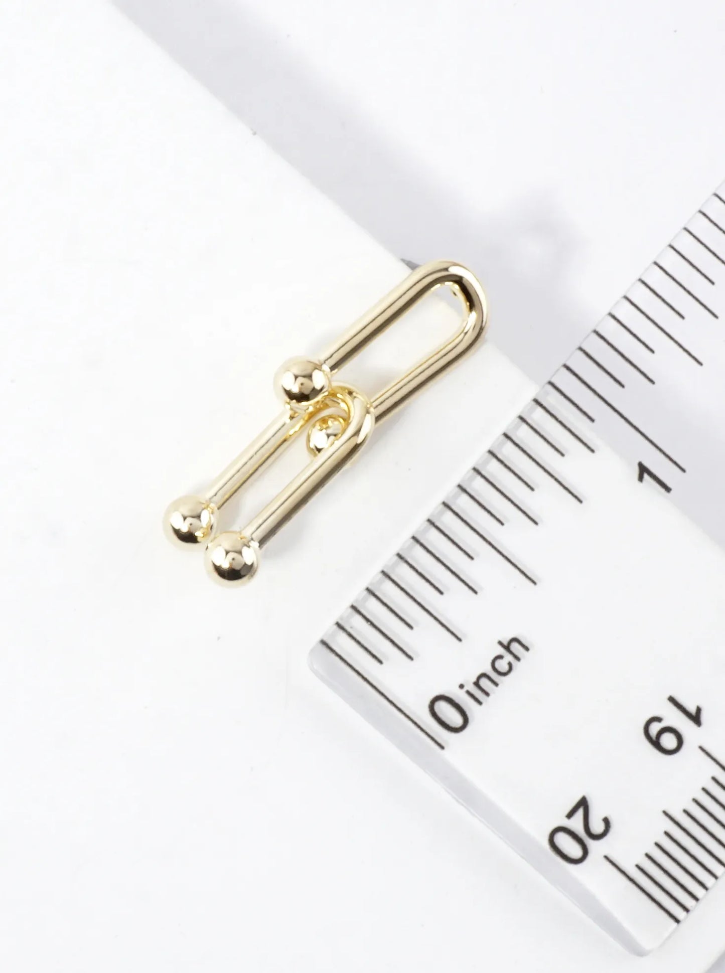Brass Horseshoe Chain Drop Earrings