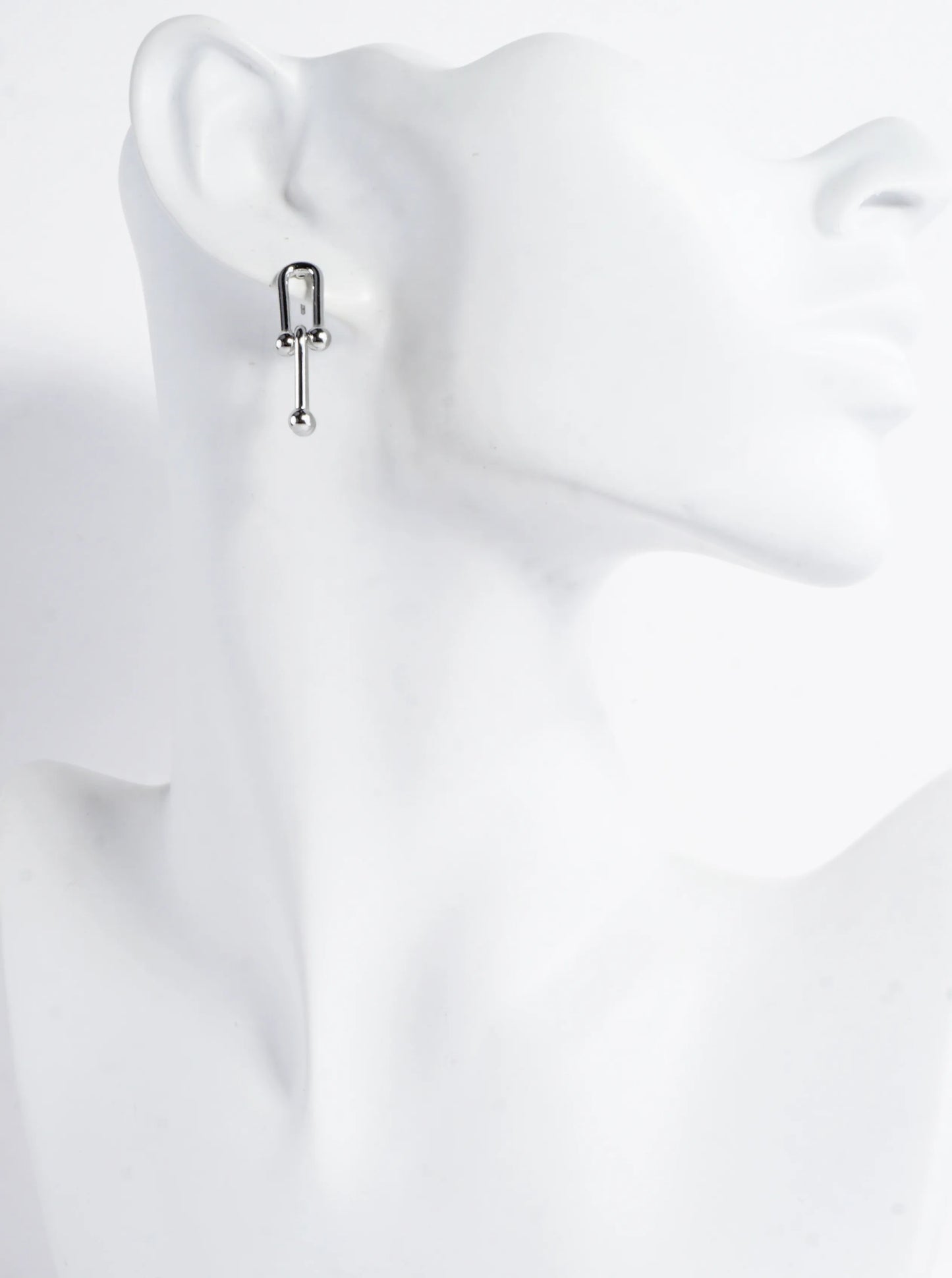 Brass Horseshoe Chain Drop Earrings