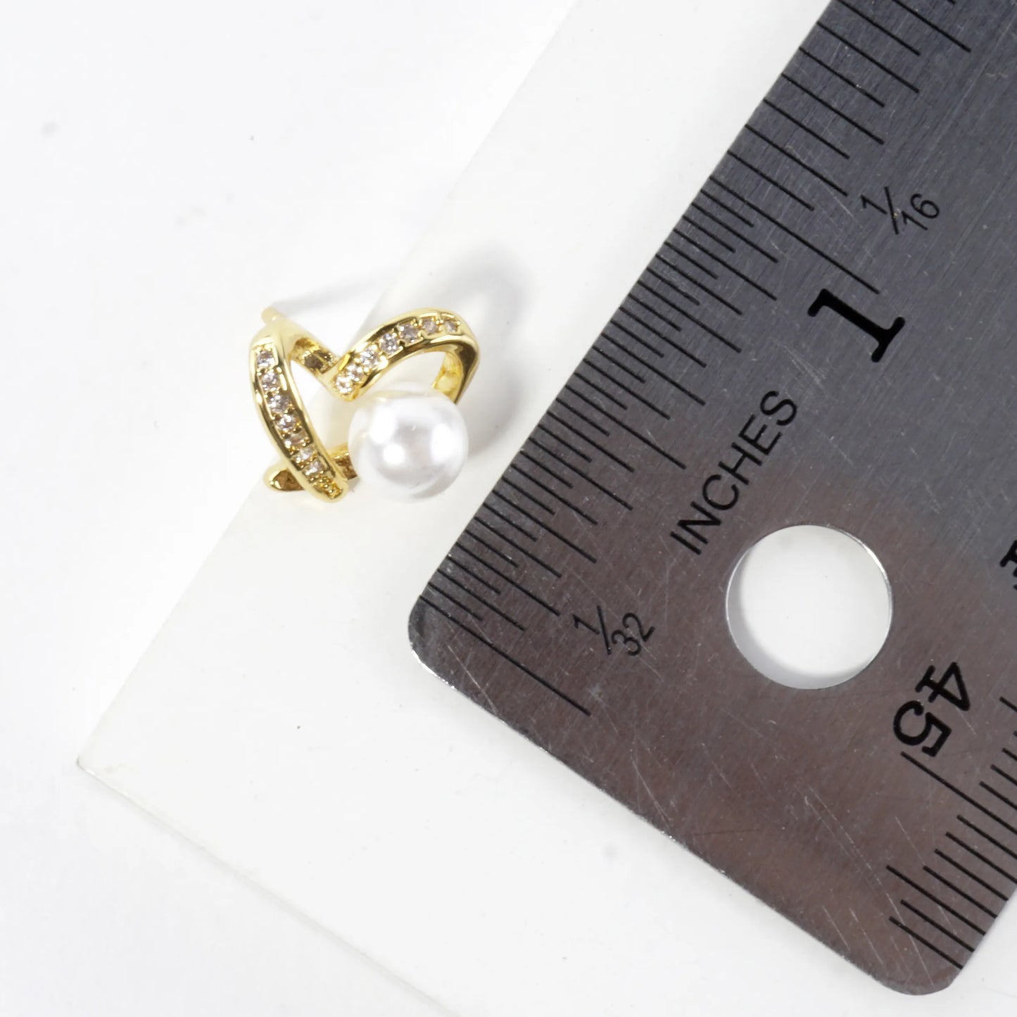 Brass Love Knot Earrings Cubic Zirconia Pave Pearl