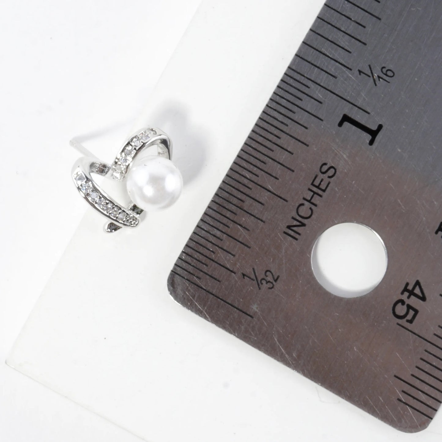 Brass Love Knot Earrings Cubic Zirconia Pave Pearl