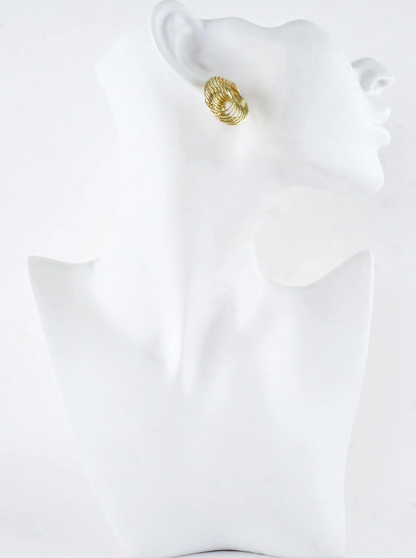 Brass Multi-Ring Swirl Knot Stud Earrings