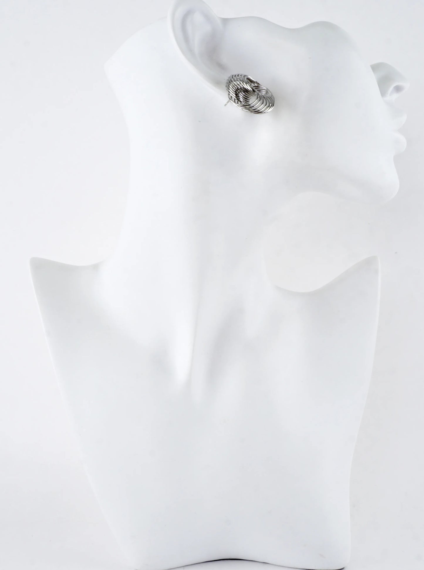 Brass Multi-Ring Swirl Knot Stud Earrings