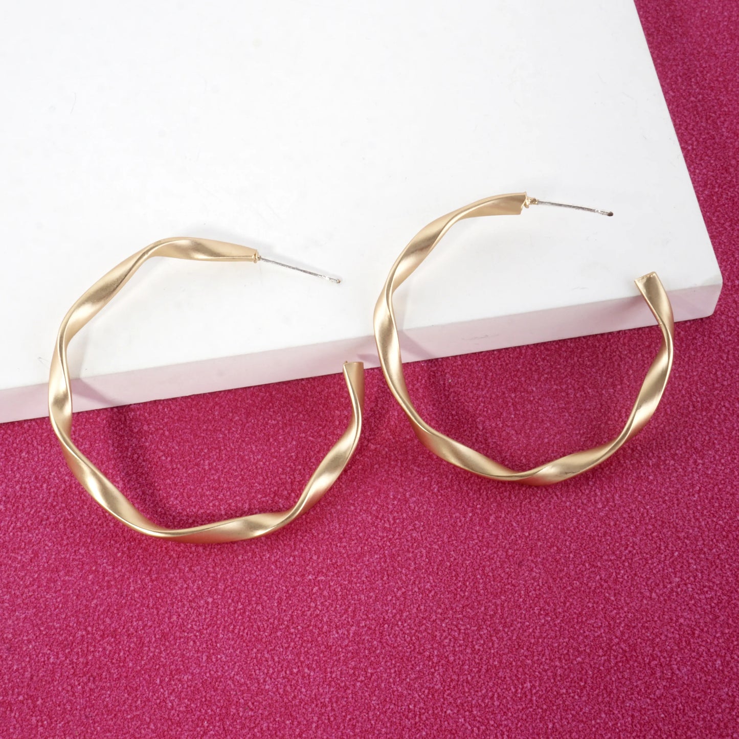 Brass Twisted Hoop Earrings