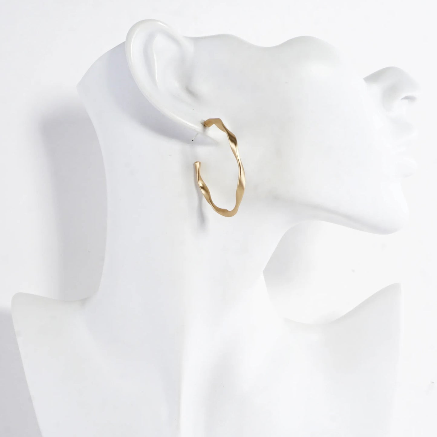 Brass Twisted Hoop Earrings