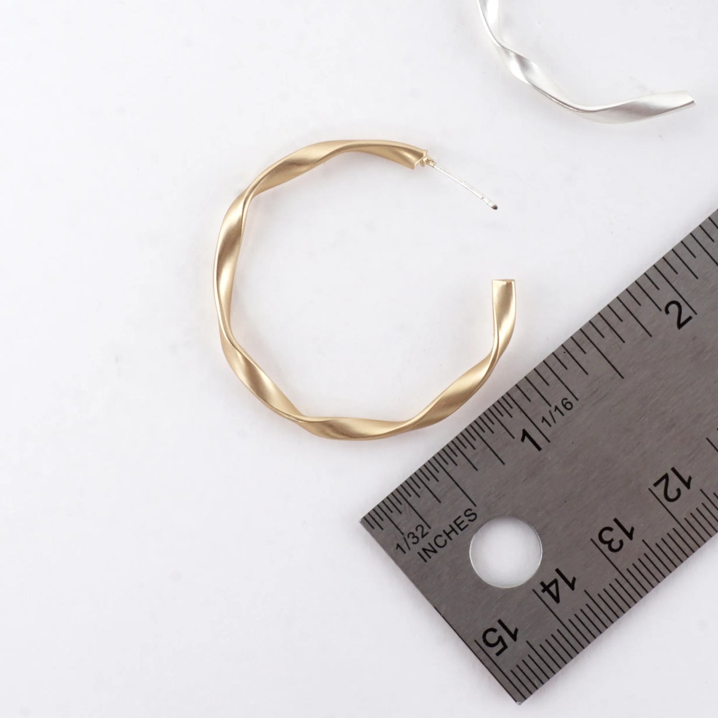 Brass Twisted Hoop Earrings