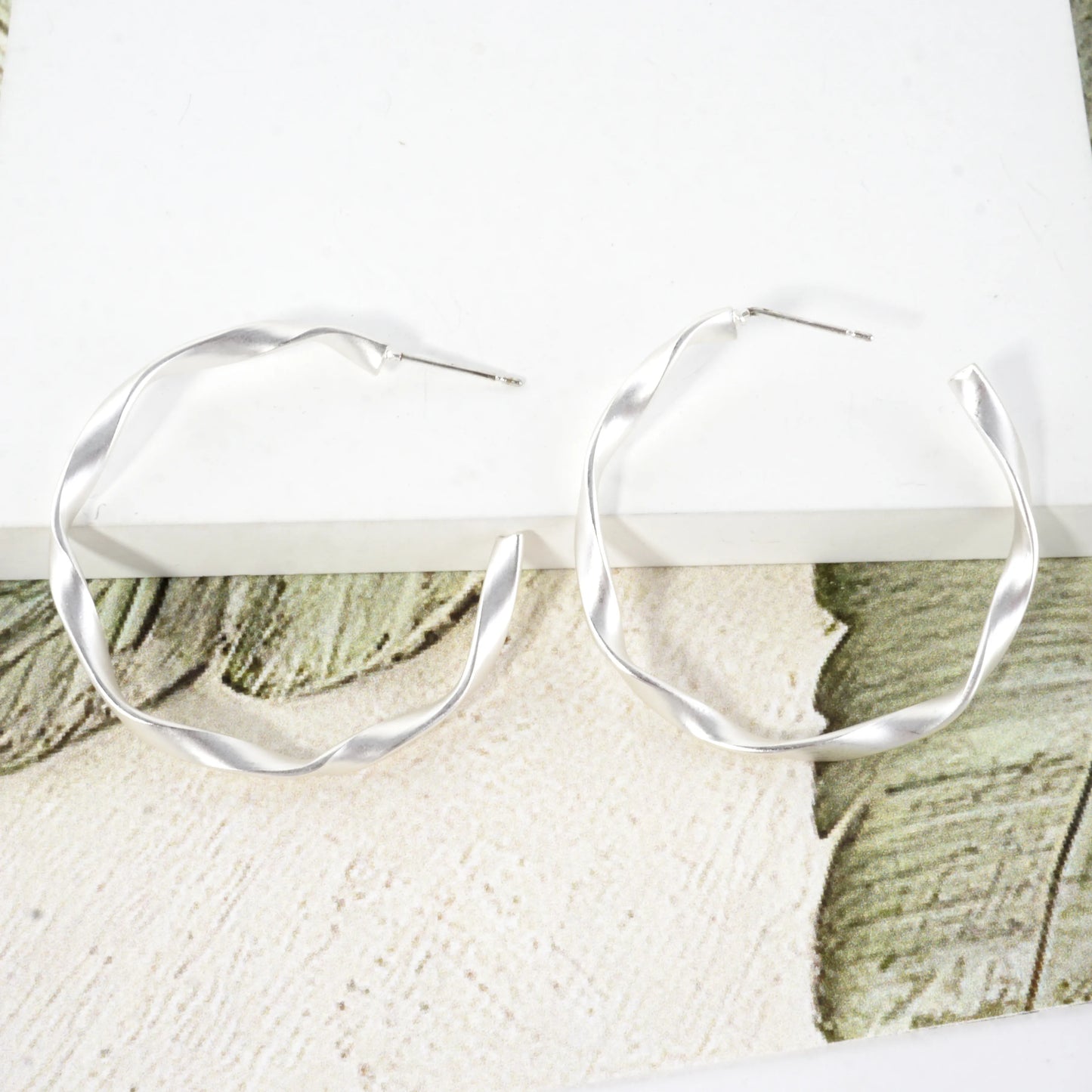 Brass Twisted Hoop Earrings