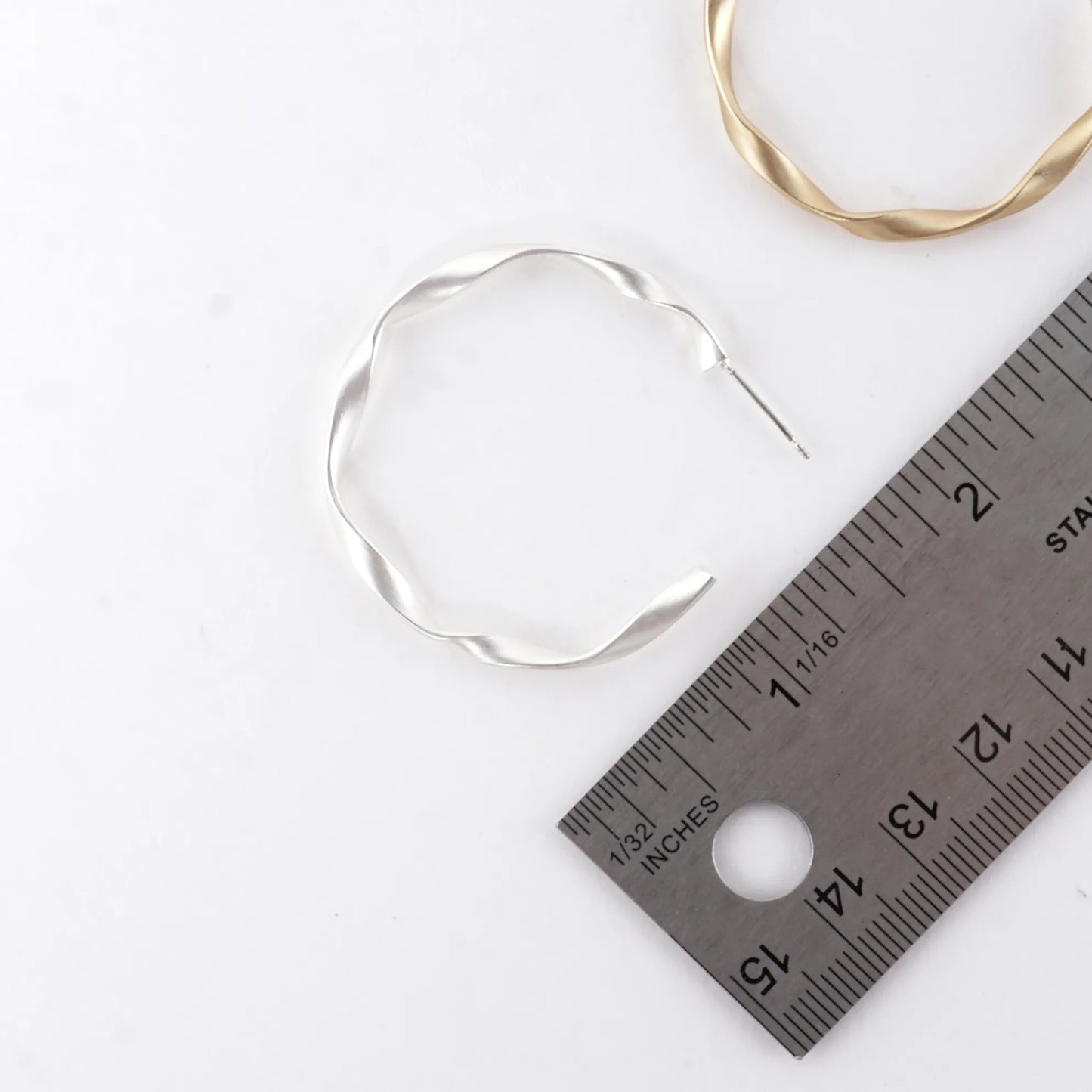 Brass Twisted Hoop Earrings