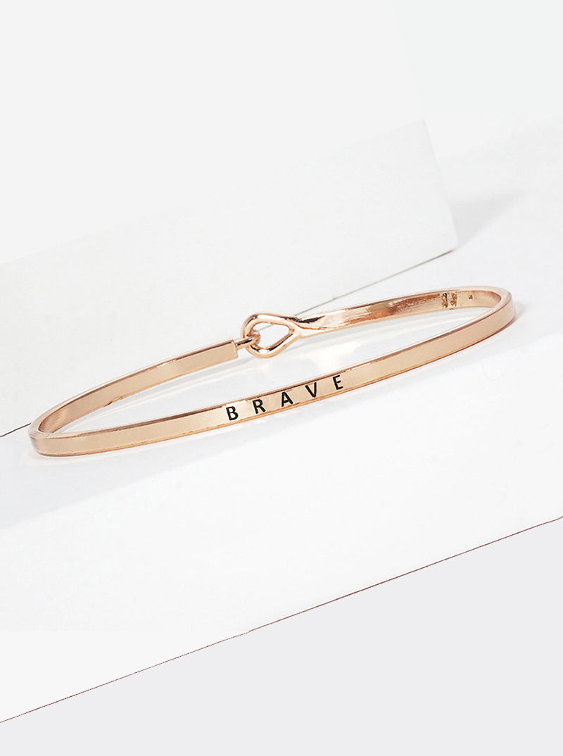 Brave Engraved Inspirational Bangle Bracelet