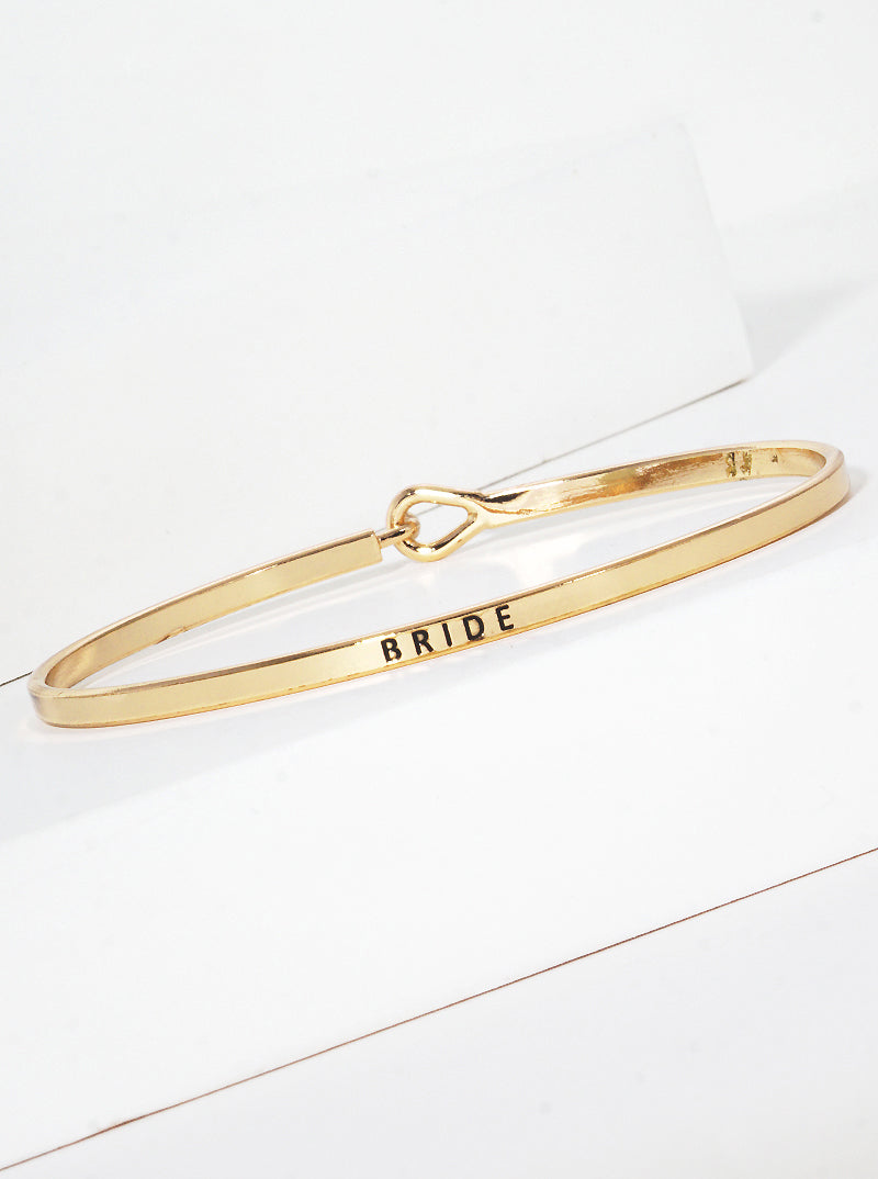 Bride Engraved Inspirational Bangle Bracelet