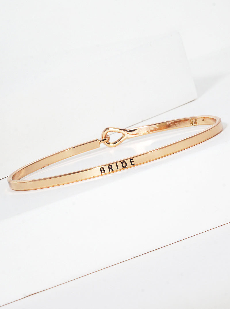 Bride Engraved Inspirational Bangle Bracelet