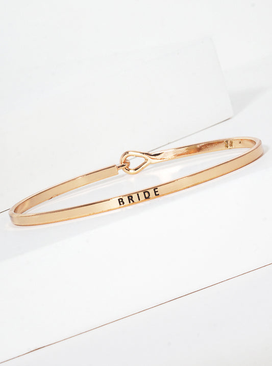 Bride Engraved Inspirational Bangle Bracelet
