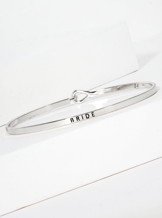 Bride Engraved Inspirational Bangle Bracelet