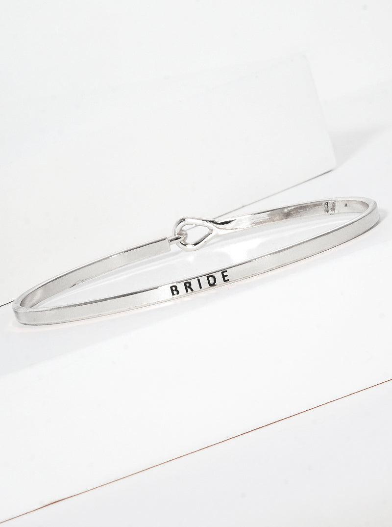Bride Engraved Inspirational Bangle Bracelet
