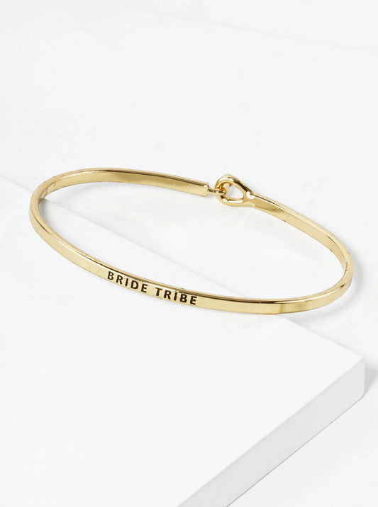 Bride Tribe Engraved Inspirational Bangle Bracelet