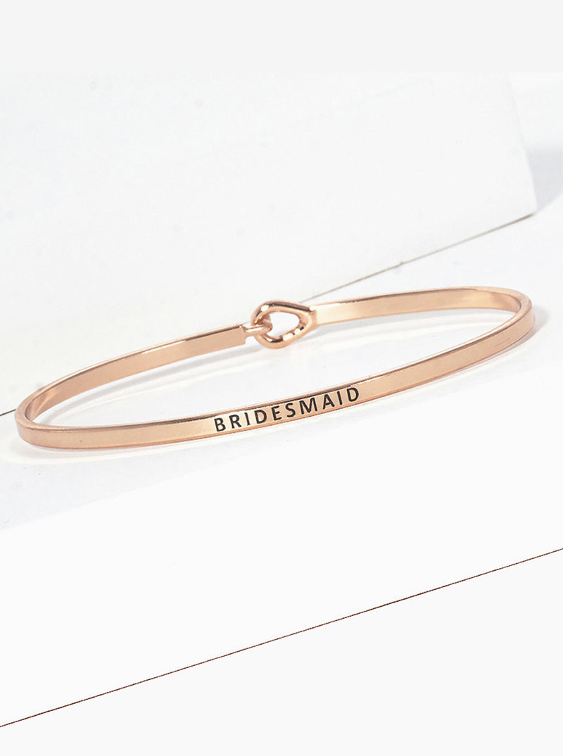 Bridesmaid Engraved Inspirational Bangle Bracelet