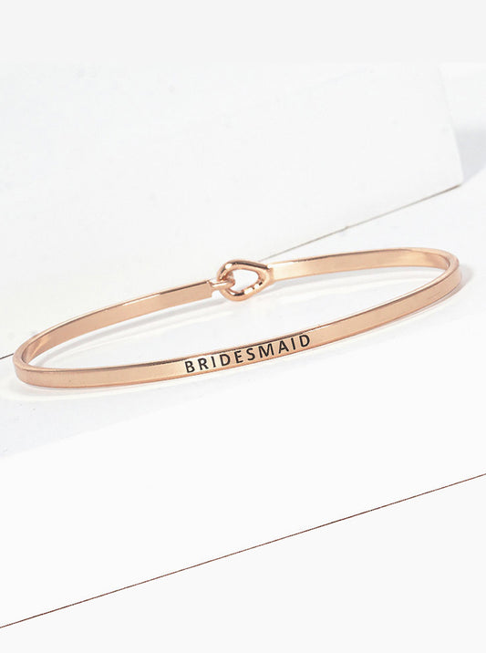 Bridesmaid Engraved Inspirational Bangle Bracelet