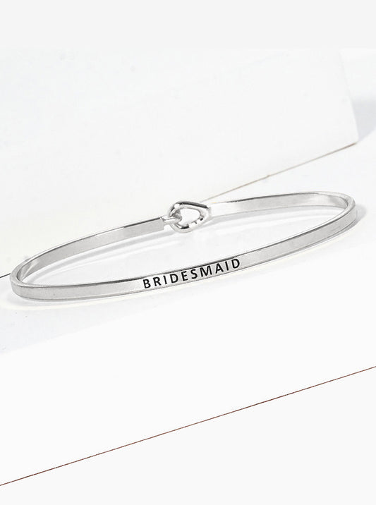 Bridesmaid Engraved Inspirational Bangle Bracelet