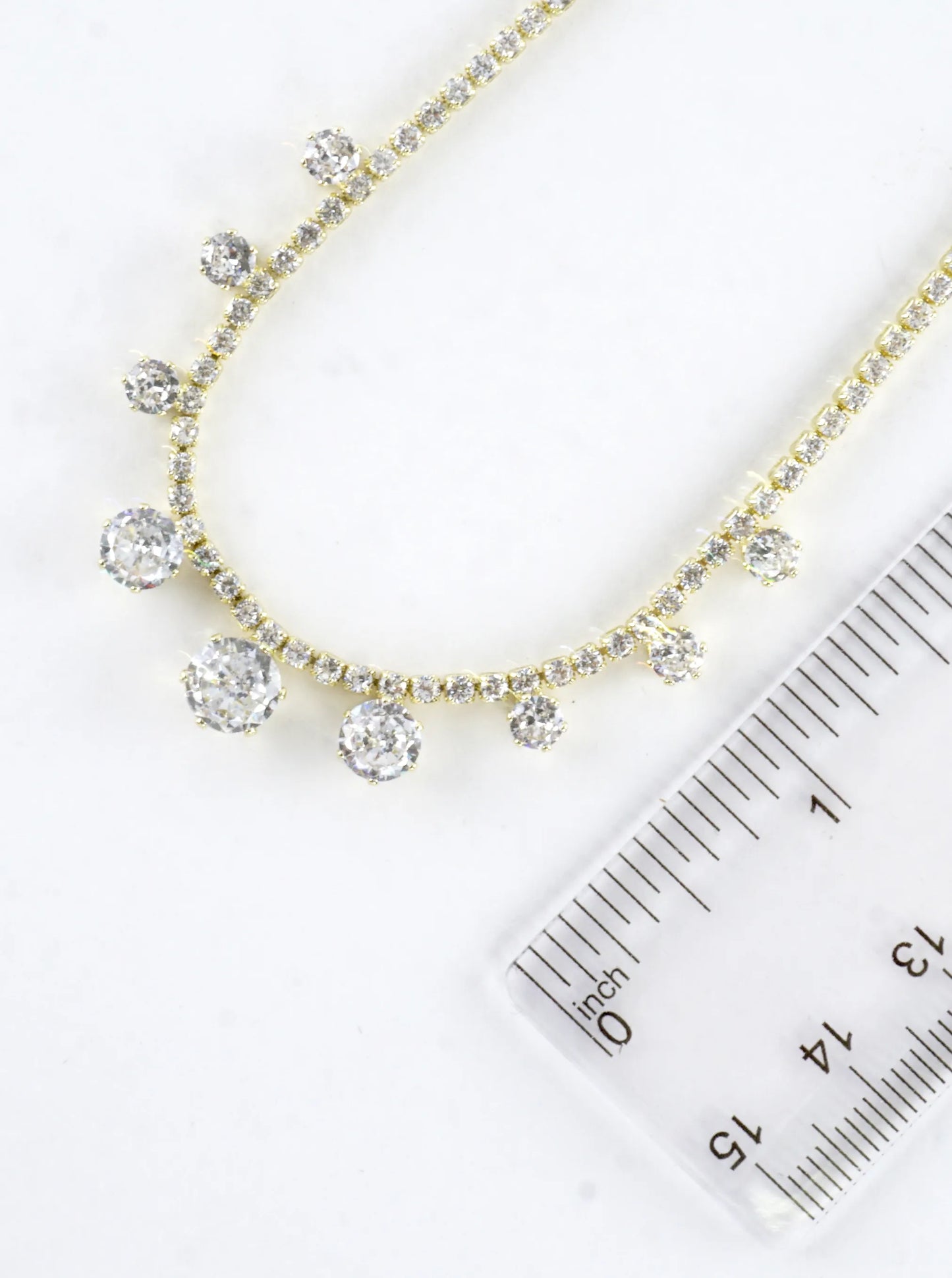 Brilliant Graduated Cubic Zirconia Tennis Necklace