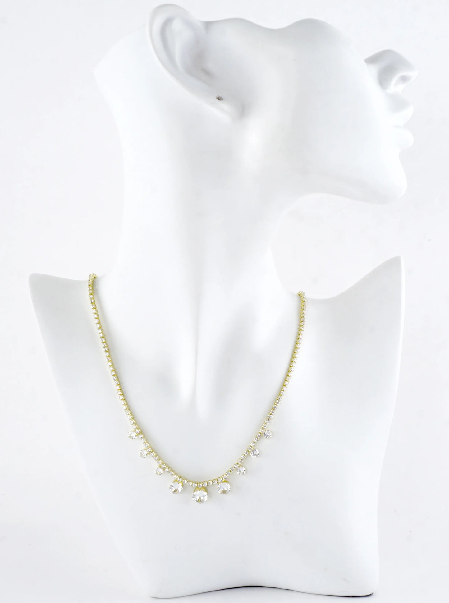 Brilliant Graduated Cubic Zirconia Tennis Necklace
