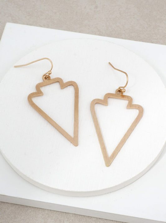 Brushed Arrow Dangle Drop Earrings