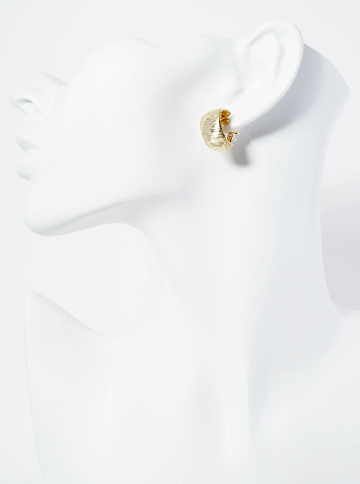 Brushed-Texture 14K-Gold-Dipped 15mm Dainty Latch-Back Hoop Earrings