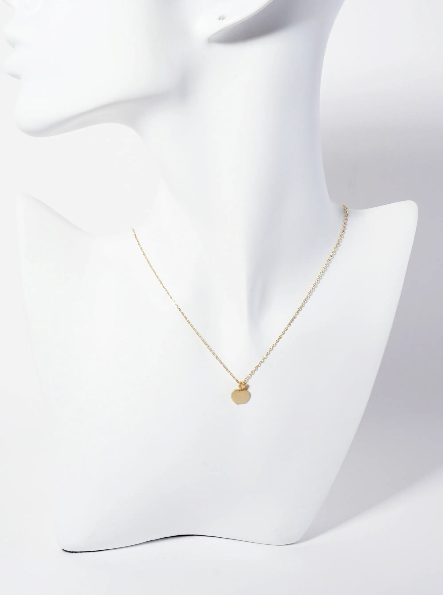 Brushed-Texture Apple Pendant 18K-Gold-Dipped Necklace